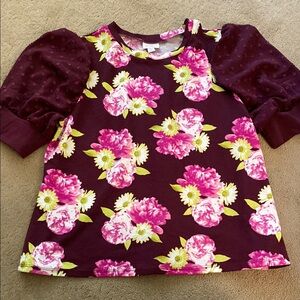 LULAROE “MORIELLA” PUFF‎ SLEEVE BLOUSE SIZE XL